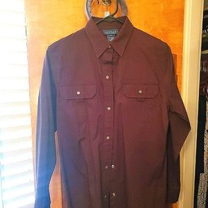 Lauren Ralph Lauren Burgundy Military Chic Shirt